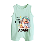 Personalised EID Boy version Romper Suit - MINT GREEN - 0 - 5 Months Old (Chest 18")