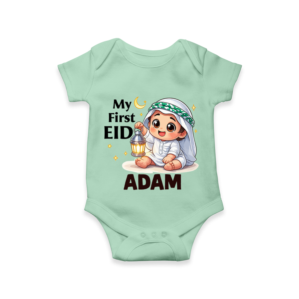 Personalised EID Boy version Romper - MINT GREEN - New Born (Chest 14")