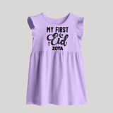 Custom Name My First Eid Kids Baby Frock - LILAC - 0 - 3 Months Old (Chest 17")