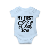 Custom Name My First Eid Kids Romper - BABY BLUE - New Born (Chest 14")