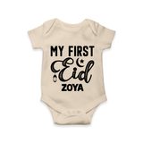 Custom Name My First Eid Kids Romper - IVORY - New Born (Chest 14")