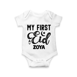 Custom Name My First Eid Kids Romper - WHITE - New Born (Chest 14")