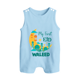 My first Eid Personalised Kids Romper Suit - BABY BLUE - 0 - 5 Months Old (Chest 18")