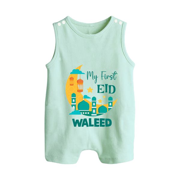 My first Eid Personalised Kids Romper Suit - MINT GREEN - 0 - 5 Months Old (Chest 18")