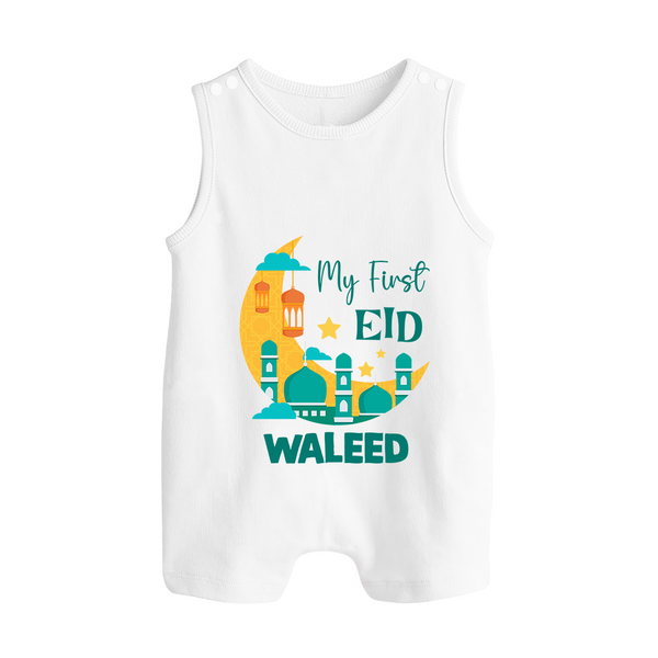 My first Eid Personalised Kids Romper Suit - WHITE - 0 - 5 Months Old (Chest 18")