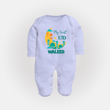 My first Eid Personalised Kids Fullbody Suit - BABY BLUE - New Born (Chest 7.5")