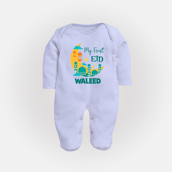 My first Eid Personalised Kids Fullbody Suit - BABY BLUE - New Born (Chest 7.5")