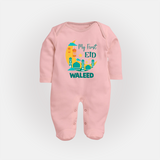 My first Eid Personalised Kids Fullbody Suit - BABY PINK - New Born (Chest 7.5")