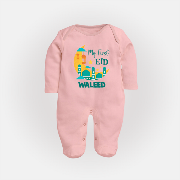 My first Eid Personalised Kids Fullbody Suit - BABY PINK - New Born (Chest 7.5")