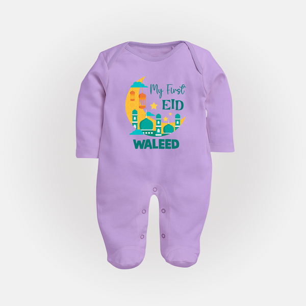 My first Eid Personalised Kids Fullbody Suit - LILAC - New Born (Chest 7.5")