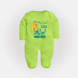 My first Eid Personalised Kids Fullbody Suit - LIME GREEN - New Born (Chest 7.5")