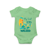 My first Eid Personalised Kids Romper - GREEN - New Born (Chest 14")