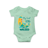 My first Eid Personalised Kids Romper - MINT GREEN - New Born (Chest 14")