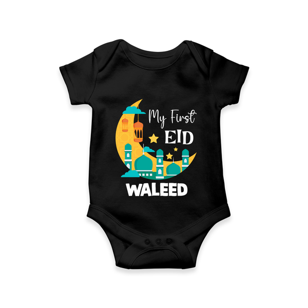 My first Eid Personalised Kids Romper - BLACK - New Born (Chest 14")