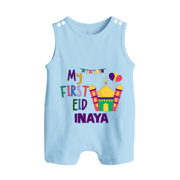 My first Eid Gift Romper Suit - BABY BLUE - 0 - 5 Months Old (Chest 18")