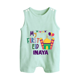 My first Eid Gift Romper Suit - MINT GREEN - 0 - 5 Months Old (Chest 18")