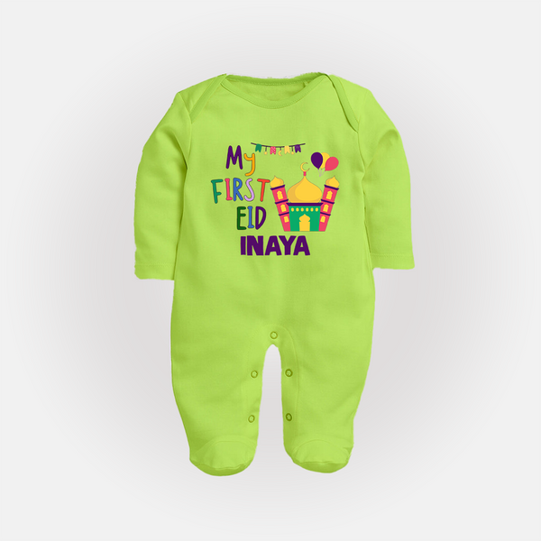 My first Eid Gift Fullbody Suit - LIME GREEN - New Born (Chest 7.5")