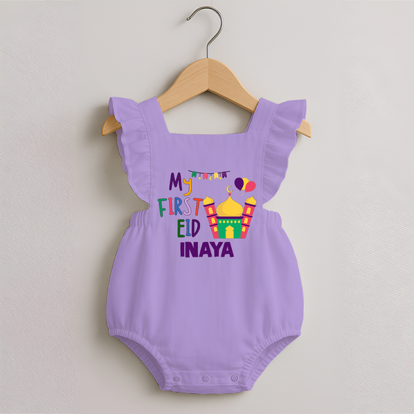 My first Eid Gift Romper Frock - LILAC - 0 - 3 Months Old (Chest 19")