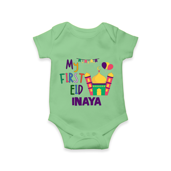My first Eid Gift Romper - GREEN - New Born (Chest 14")