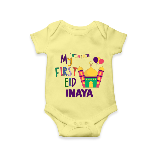 My first Eid Gift Romper - PASTEL YELLOW - New Born (Chest 14")
