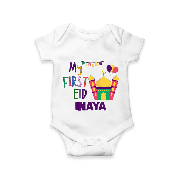 My first Eid Gift Romper - WHITE - New Born (Chest 14")