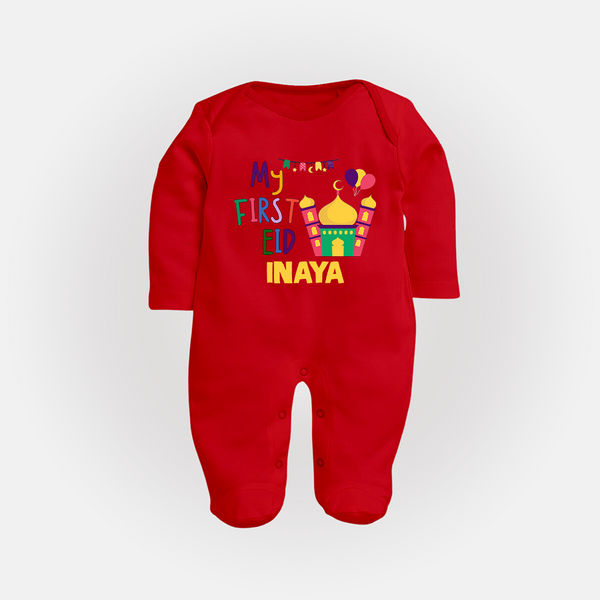 My first Eid Gift Fullbody Suit - RED - New Born (Chest 7.5")