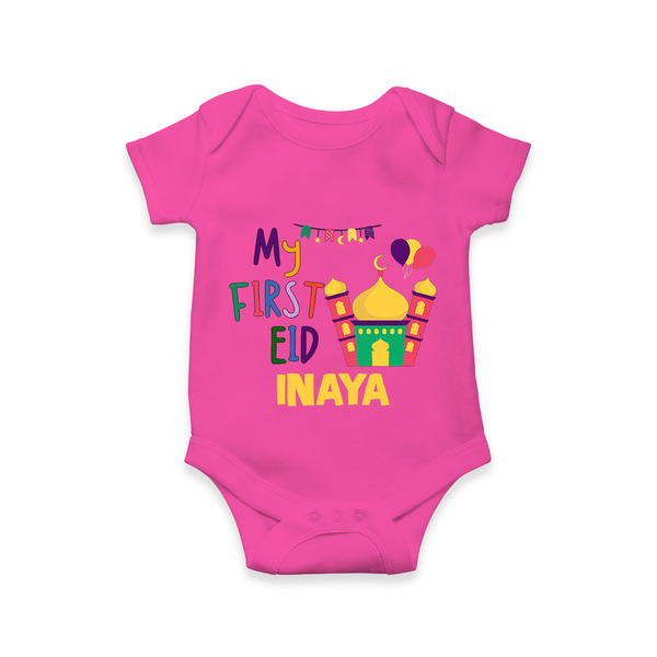 My first Eid Gift Romper - HOT PINK - New Born (Chest 14")
