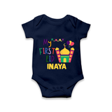 My first Eid Gift Romper - NAVY BLUE - New Born (Chest 14")