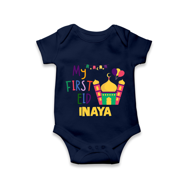 My first Eid Gift Romper - NAVY BLUE - New Born (Chest 14")