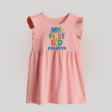 My first Eid Celebration Baby Frock for Kids - BABY PINK - 0 - 3 Months Old (Chest 17")