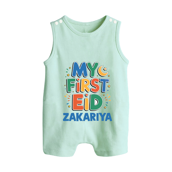 My first Eid Celebration Romper Suit for Kids - MINT GREEN - 0 - 5 Months Old (Chest 18")