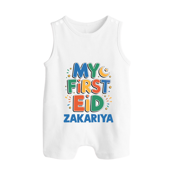 My first Eid Celebration Romper Suit for Kids - WHITE - 0 - 5 Months Old (Chest 18")