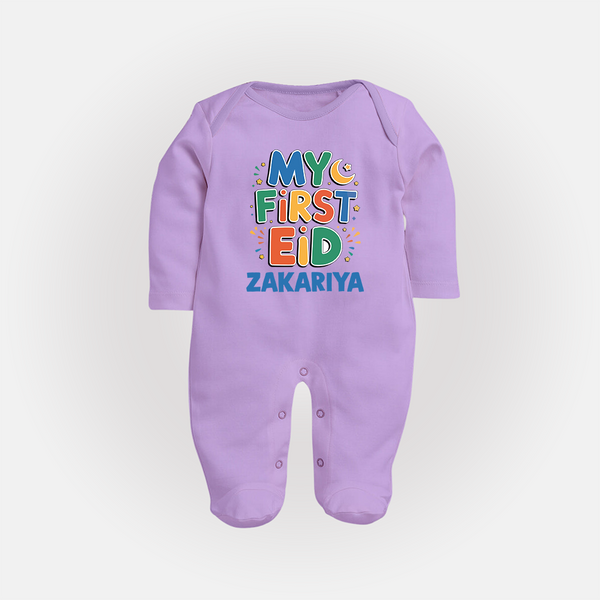 My first Eid Celebration Fullbody Suit for Kids - LILAC - New Born (Chest 7.5")