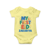 My first Eid Celebration Romper for Kids - PASTEL YELLOW - New Born (Chest 14")