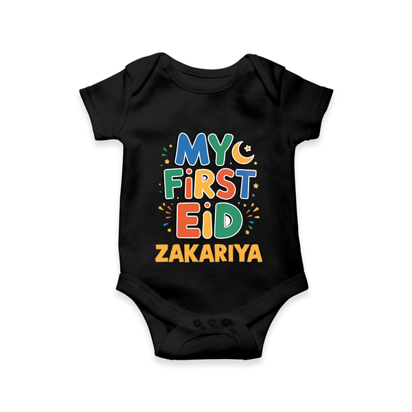 My first Eid Celebration Romper for Kids - BLACK - New Born (Chest 14")