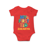 My first Eid Celebration Romper for Kids - RED - New Born (Chest 14")