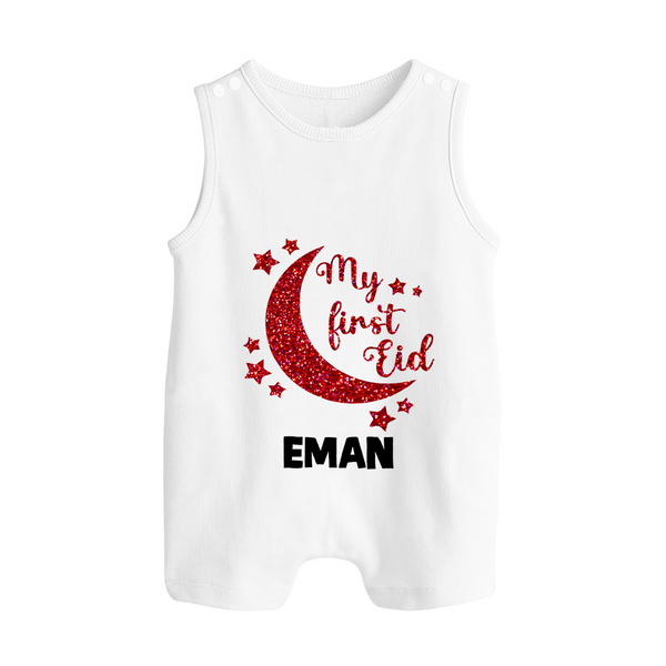 My first Eid Custom Romper Suit - WHITE - 0 - 5 Months Old (Chest 18")