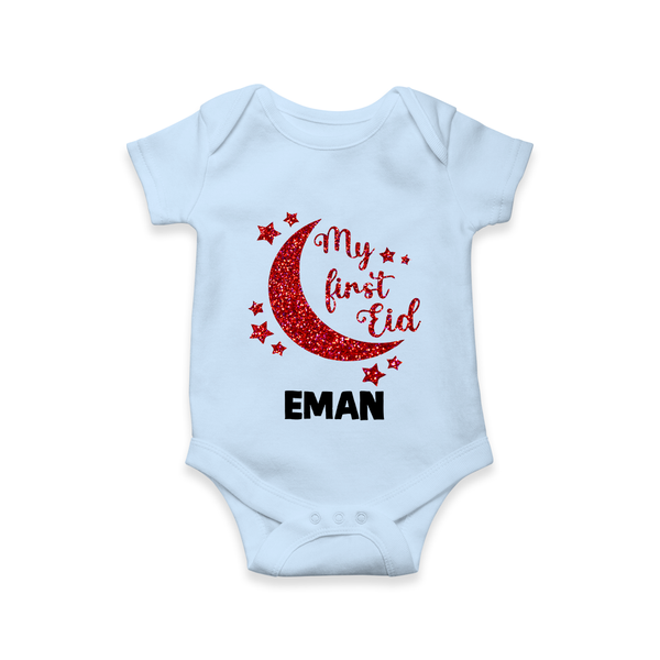 My first Eid Custom Romper - BABY BLUE - New Born (Chest 14")