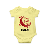 My first Eid Custom Romper - PASTEL YELLOW - New Born (Chest 14")