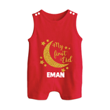 My first Eid Custom Romper Suit - RED - 0 - 5 Months Old (Chest 18")