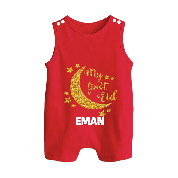 My first Eid Custom Romper Suit - RED - 0 - 5 Months Old (Chest 18")