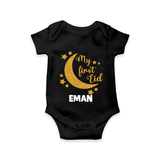 My first Eid Custom Romper - BLACK - New Born (Chest 14")