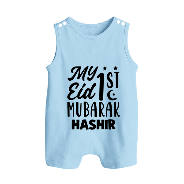 My 1st eid mubarak Custom Romper Suit - BABY BLUE - 0 - 5 Months Old (Chest 18")