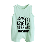 My 1st eid mubarak Custom Romper Suit - MINT GREEN - 0 - 5 Months Old (Chest 18")