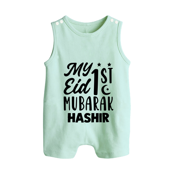 My 1st eid mubarak Custom Romper Suit - MINT GREEN - 0 - 5 Months Old (Chest 18")