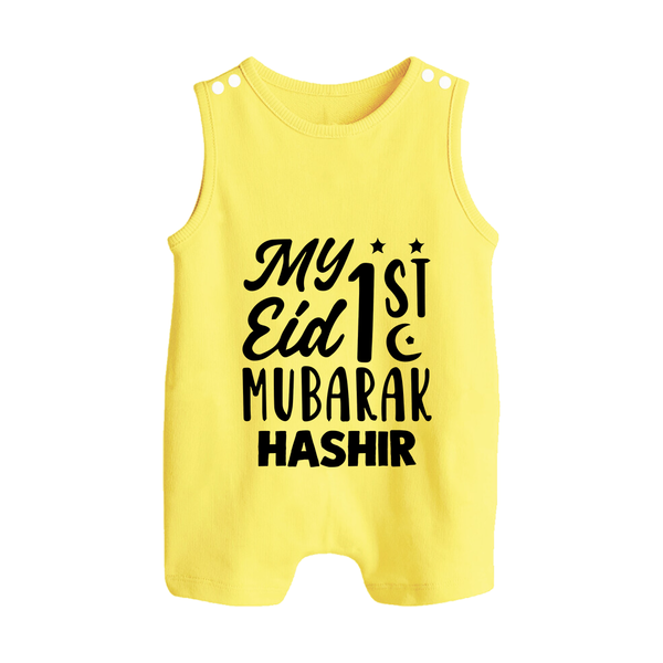 My 1st eid mubarak Custom Romper Suit - PASTEL YELLOW - 0 - 5 Months Old (Chest 18")