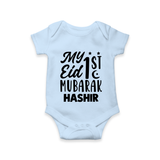 My 1st eid mubarak Custom Romper - BABY BLUE - New Born (Chest 14")