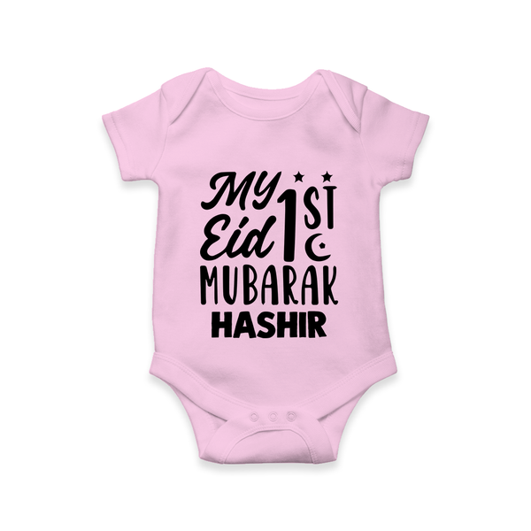 My 1st eid mubarak Custom Romper - BABY PINK - New Born (Chest 14")