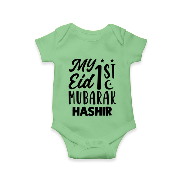 My 1st eid mubarak Custom Romper - GREEN - New Born (Chest 14")