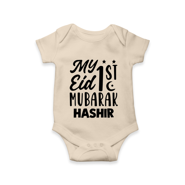 My 1st eid mubarak Custom Romper - IVORY - New Born (Chest 14")
